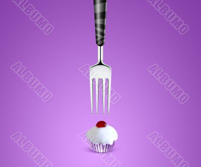 attractive muffin cake and froke
