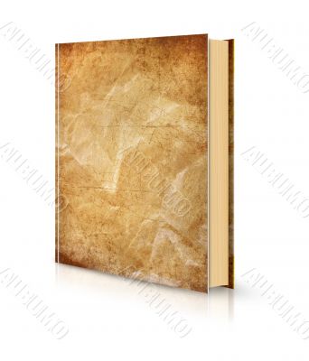 Grunge crumpled book cover white 