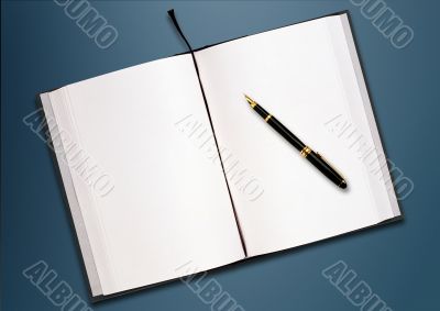 a pen and blank paper on the table 