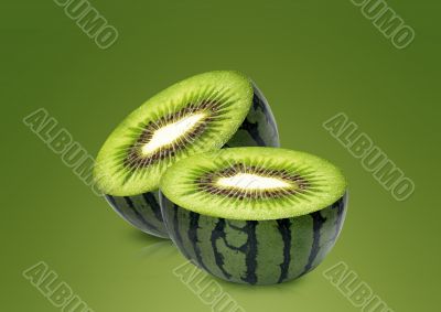 Water melon and kiwi inside Water melon and kiwi inside
