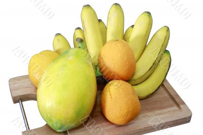 Group of fruits on white Group of fruits on white