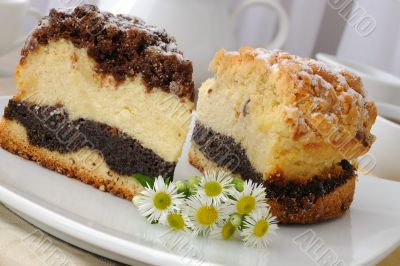 Cheese cake with poppy filling