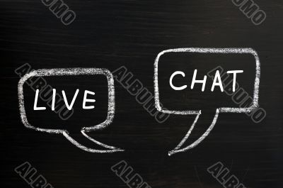 Two speech bubbles of live chat