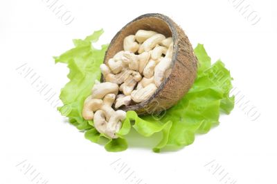 Cashew nuts in coconut