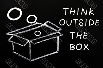 Concept of `Think outside the box` 