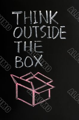 Chalk drawing - concept of `Think Outside the box` 