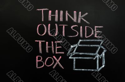 Chalk drawing - concept of `Think Outside the box` 