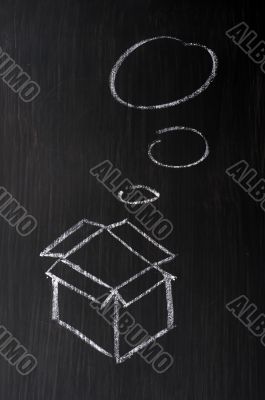 Chalk drawing - concept of `Think Outside the box` Chalk drawing - concept of `Think Outside the box`
