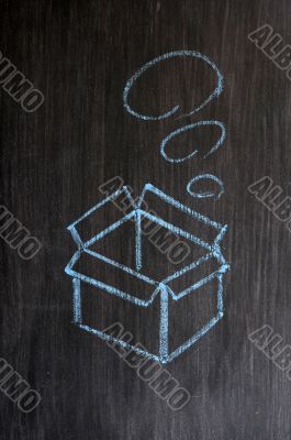 Chalk drawing - concept of `Think outside the box` 