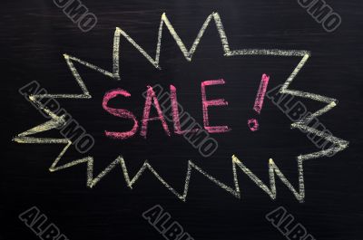 Sale - word written in a bombing bubble