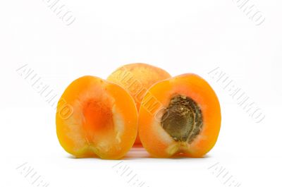 Juicy apricots on a white background Juicy apricots on a white background