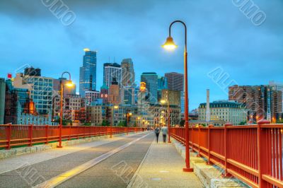 Downtown Minneapolis, Minnesota at night time Downtown Minneapolis, Minnesota at night time