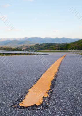 Dividing line of the freeway