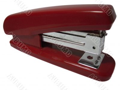 Red stepler isolated on the white background Red stepler isolated on the white background