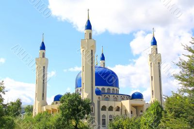 Landscape with Islam temple of the South Russia