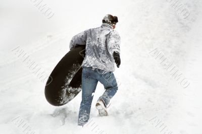 man in the mountain in the snow