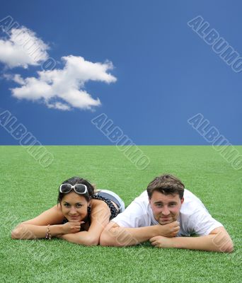 couple is on the field of big dreams and love