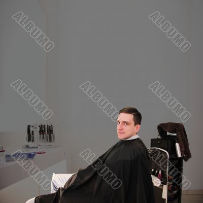 man in the barber salon