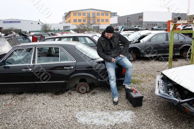 looking at the scrap yard