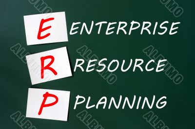 Chalk drawing of ERP acronym for Enterprise Resource Planning