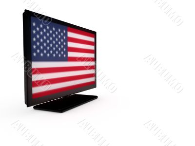 LCD TV with flag of USA