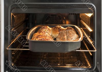 Bread in oven