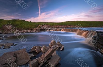 Waterfall with funnels