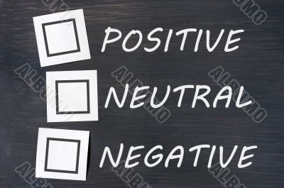 Feedback positive neutral negative on a chalkboard