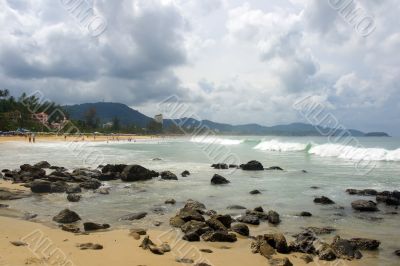 The wave goes to the beaches of Phuket The wave goes to the beaches of Phuket