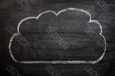 Cloud drawn on a smudged blackboard