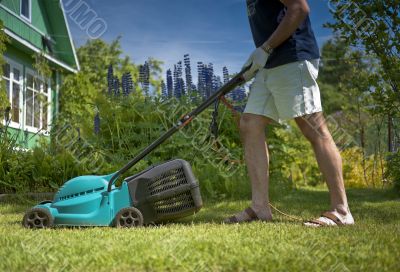 Man mowing the lawn 