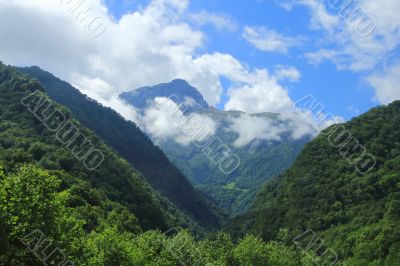 Caucasus mountains Dombai