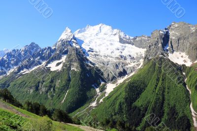 Caucasus mountains Dombai