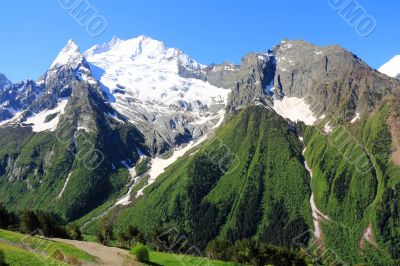 Caucasus mountains Dombai