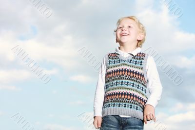 Spontaneous cheerful child