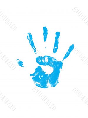 Blue handprint