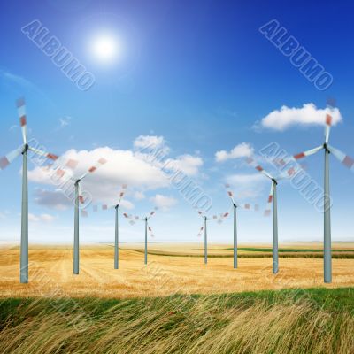 Wind turbines energy