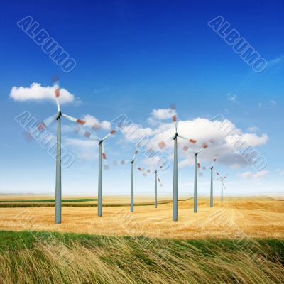 Wind turbines generate energy