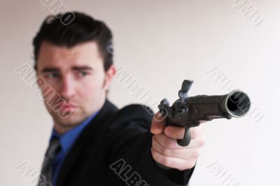 businessman wants to shoot