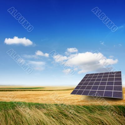 solar panel on a field