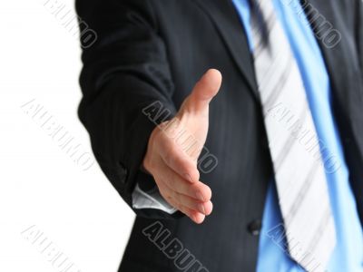 Businessman giving hand