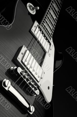 Close up shot of electric guitar