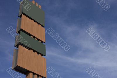 Tall blank signboard with alternating panels
