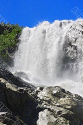 Alibek waterfall. Dombay mountains. The Northern Caucas