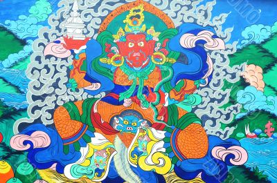 Ancient Tibetan wall painting art of buddha Ancient Tibetan wall painting art of buddha