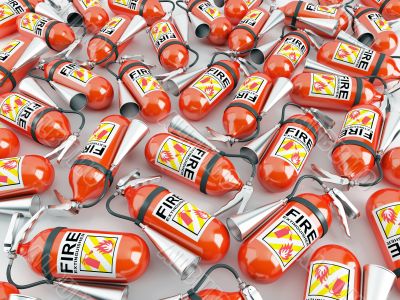 Lot of fire extinguishers Lot of fire extinguishers