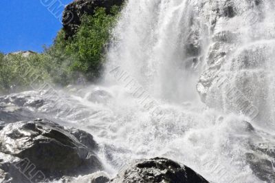 Alibek waterfall. Dombay mountains. The Northern Caucas