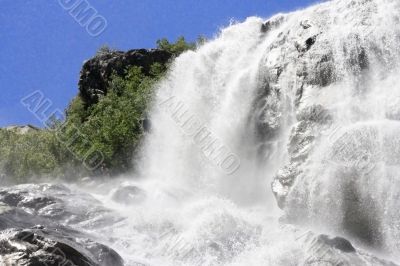 Alibek waterfall. Dombay mountains. The Northern Caucas