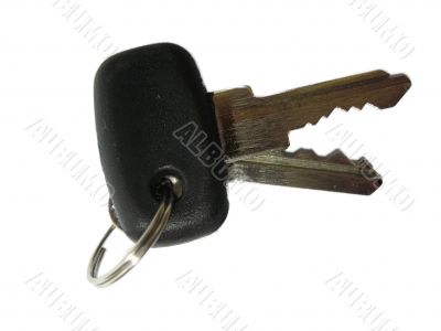 Keys for starting auto isolated on the white background