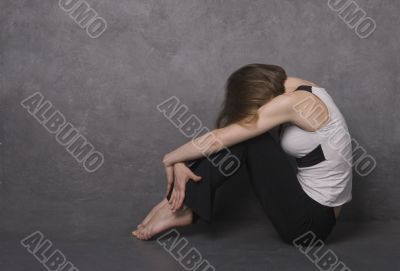 Sad woman, studio shot Sad woman, studio shot